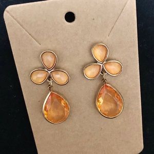 Orange/Peachy Drop Earrings (never been worn!)